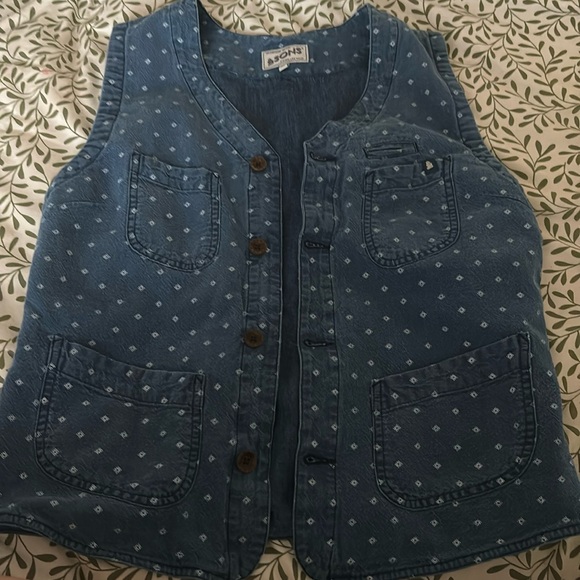 & Sons denim button down vest - Picture 1 of 8